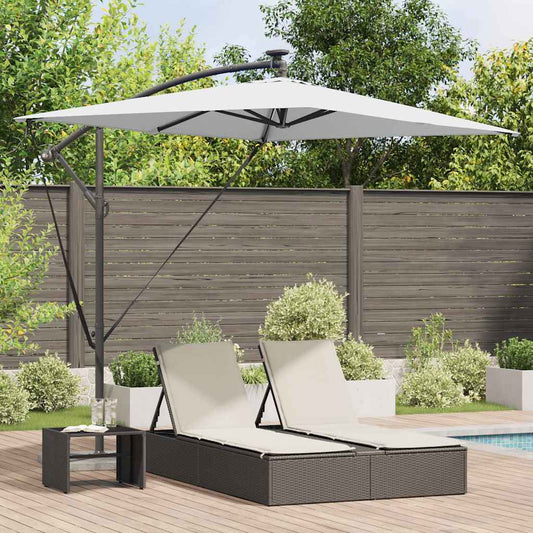 vidaXL Ομπρέλα ηλίου με φώτα λωρίδας LED Άμμος 294 x 200 x 270 εκ