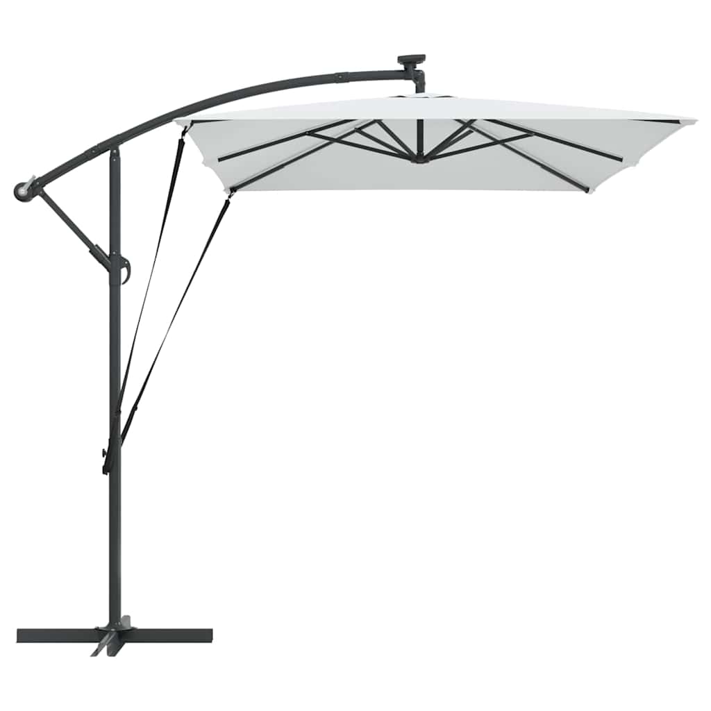 vidaXL Ομπρέλα ηλίου με φώτα λωρίδας LED Άμμος 294 x 200 x 270 εκ
