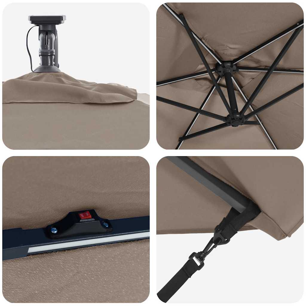 vidaXL Ομπρέλα Cantilever Banana Taupe 294 x 200 x 254 εκ.