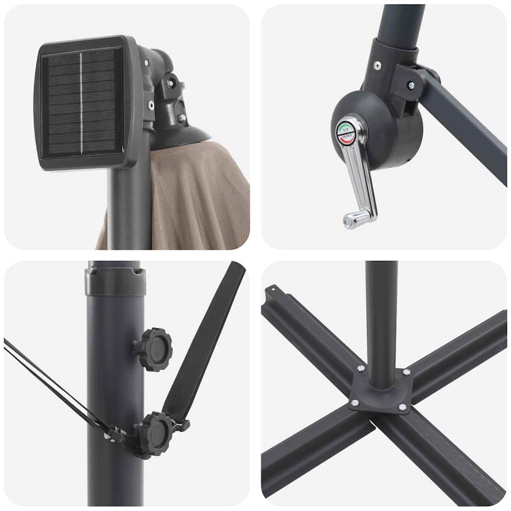 vidaXL Ομπρέλα Cantilever Banana Taupe 294 x 200 x 254 εκ.