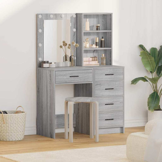 vidaXL Τραπέζι περιποίησης με συρτάρι 2 pcs Γκρι 50 x 41 x 135 εκ