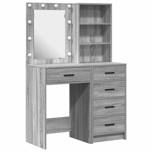 vidaXL Τραπέζι περιποίησης με συρτάρι 2 pcs Γκρι 50 x 41 x 135 εκ