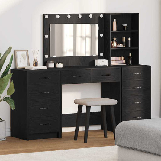 vidaXL Τραπέζι περιποίησης 3 τμχ. Μαύρη Οξυά 78,5 x 41 x 135 εκ