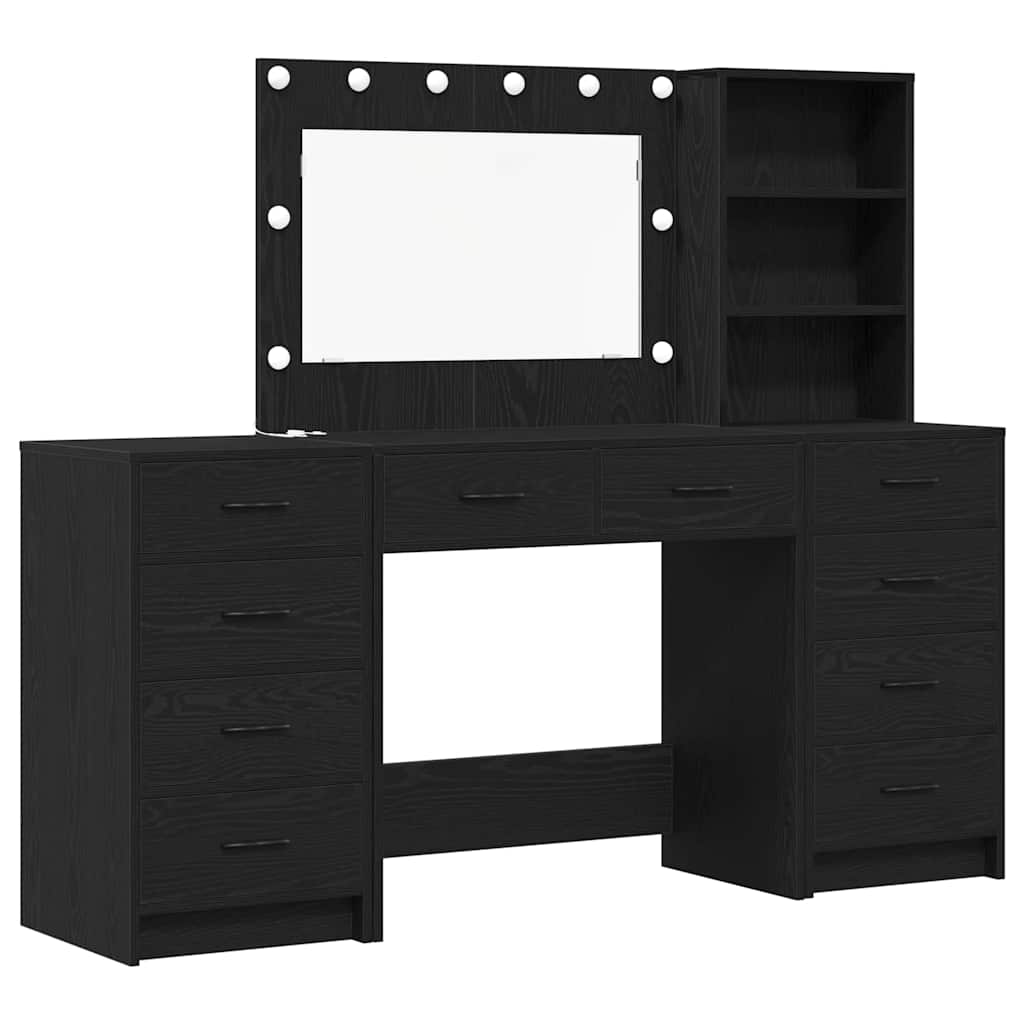 vidaXL Τραπέζι περιποίησης 3 τμχ. Μαύρη Οξυά 78,5 x 41 x 135 εκ