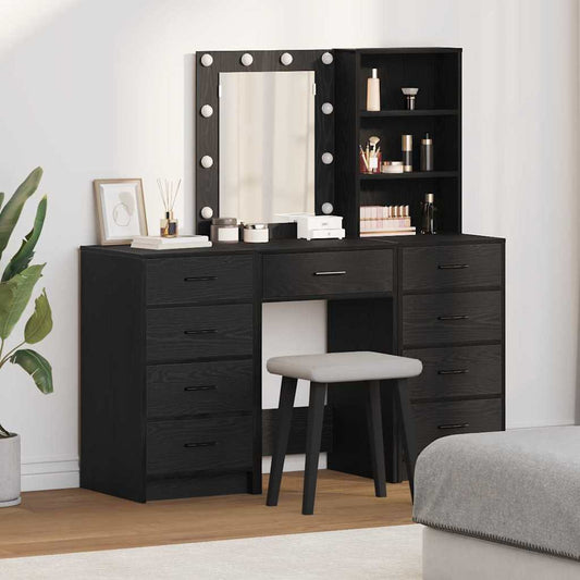 vidaXL Τραπέζι περιποίησης 3 τμχ. Μαύρο 40 x 41 x 135 εκ.