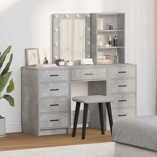 vidaXL Τραπέζι περιποίησης με συρτάρι 3 pcs Γκρι 40 x 41 x 135 εκ.