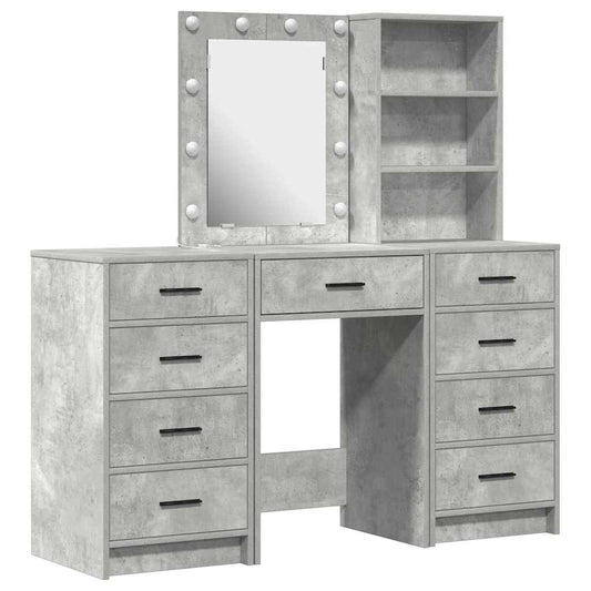 vidaXL Τραπέζι περιποίησης με συρτάρι 3 pcs Γκρι 40 x 41 x 135 εκ.