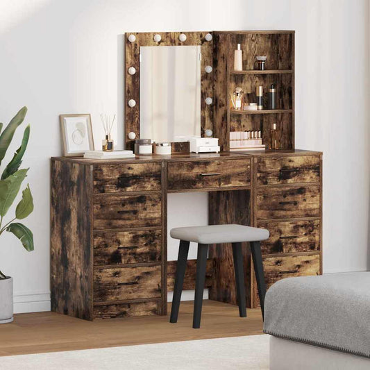 vidaXL Τραπέζι περιποίησης με συρτάρι 3 pcs Καφέ 40 x 41 x 135 εκ.