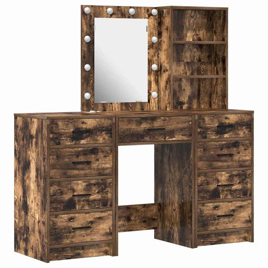 vidaXL Τραπέζι περιποίησης με συρτάρι 3 pcs Καφέ 40 x 41 x 135 εκ.