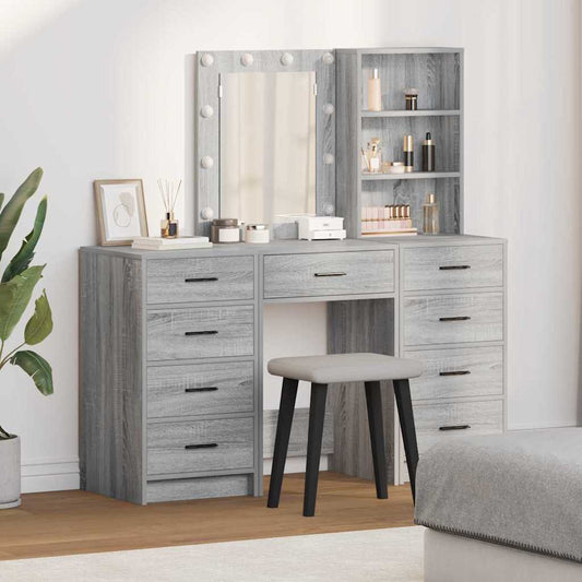 vidaXL Τραπέζι περιποίησης 3 τμχ. Γκρι 40 x 41 x 135 εκ.