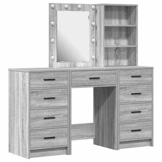 vidaXL Τραπέζι περιποίησης 3 τμχ. Γκρι 40 x 41 x 135 εκ.