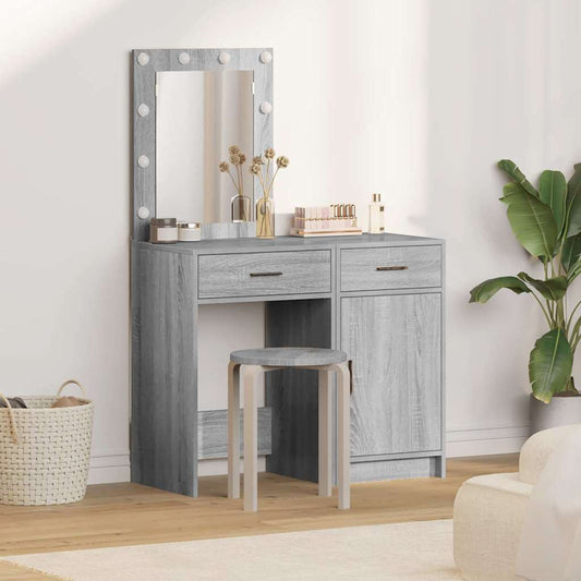 vidaXL Τραπέζι περιποίησης με συρτάρι 2 pcs Γκρι 50 x 41 x 135 εκ