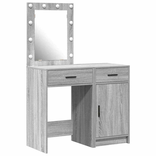 vidaXL Τραπέζι περιποίησης με συρτάρι 2 pcs Γκρι 50 x 41 x 135 εκ