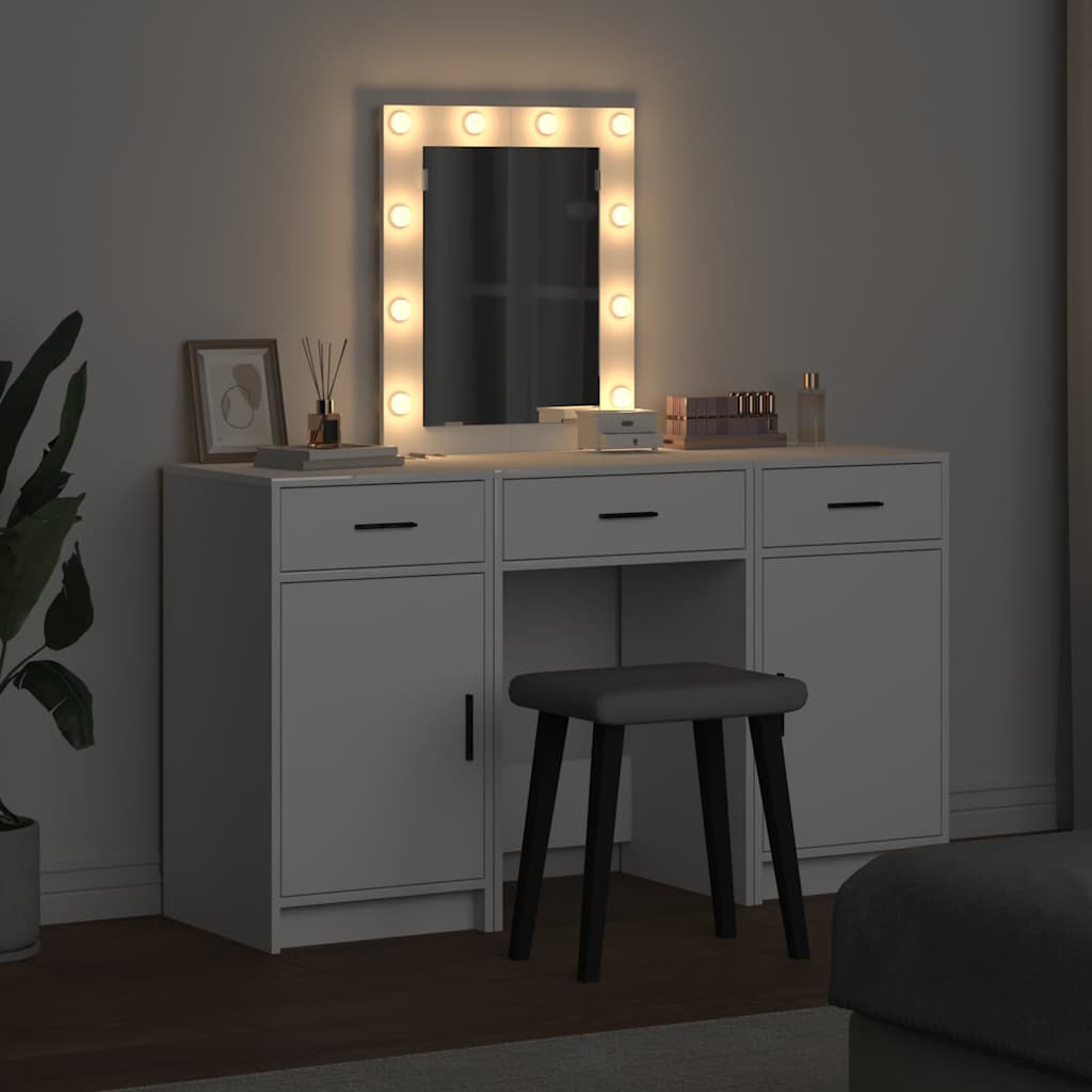 vidaXL Τραπέζι περιποίησης Λευκό 50 x 41 x 135 εκ Επεξεργασμένο Ξύλο