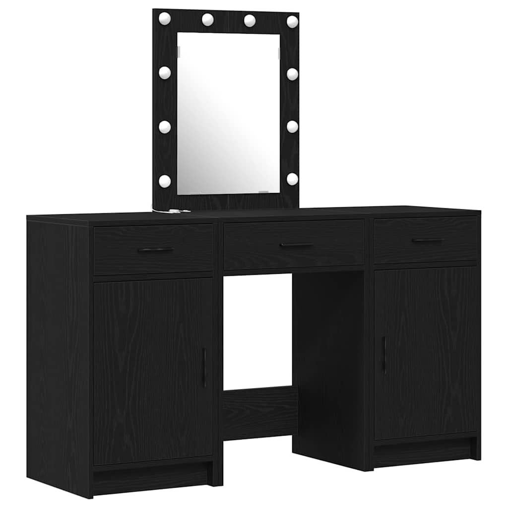 vidaXL Τραπέζι περιποίησης Μαύρο 50 x 41 x 135 εκ Επεξεργασμένο ξύλο