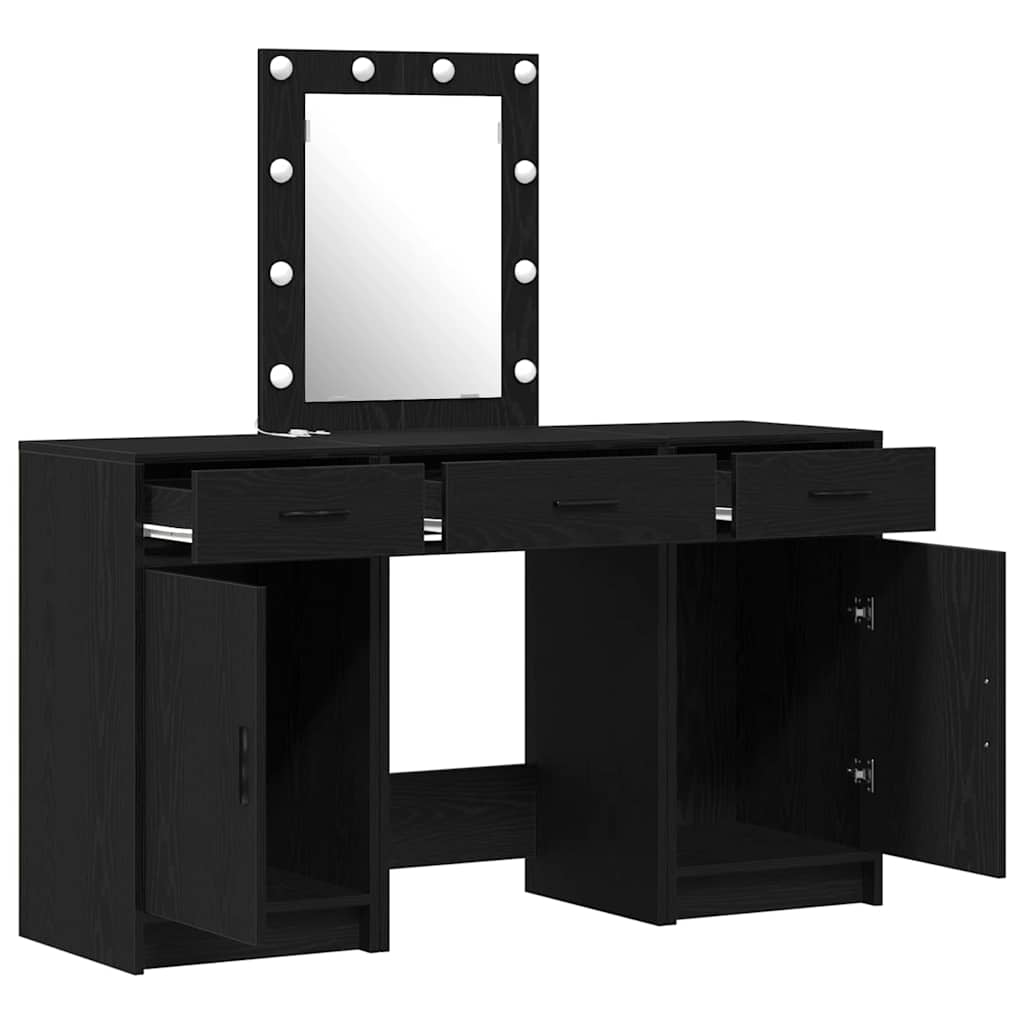 vidaXL Τραπέζι περιποίησης Μαύρο 50 x 41 x 135 εκ Επεξεργασμένο ξύλο