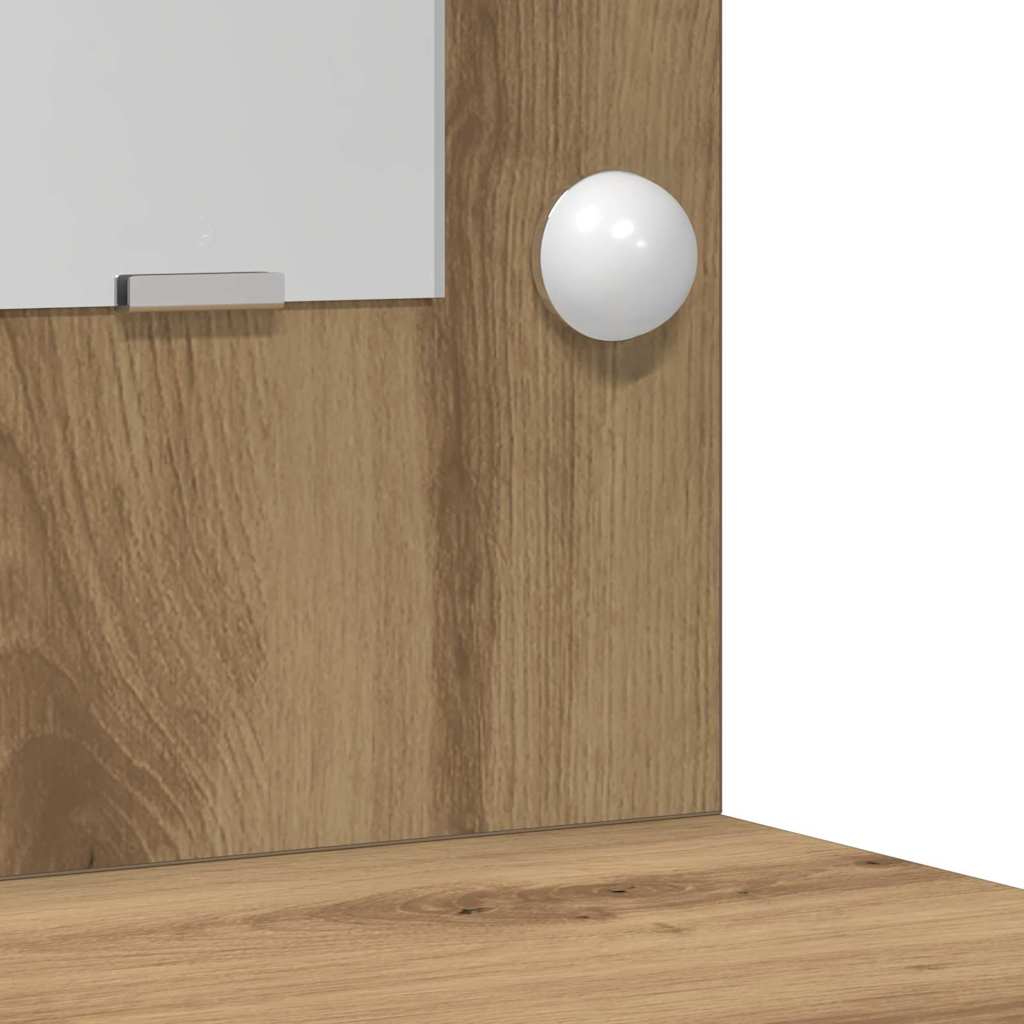 vidaXL Σετ Τραπέζι Ντυσίματος με LED 2 τμχ. Artisan Oak