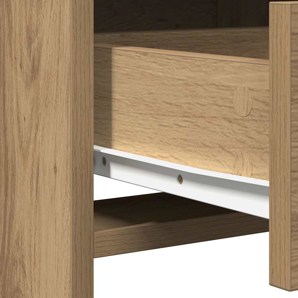 vidaXL Σετ Τραπέζι Ντυσίματος με LED 2 τμχ. Artisan Oak