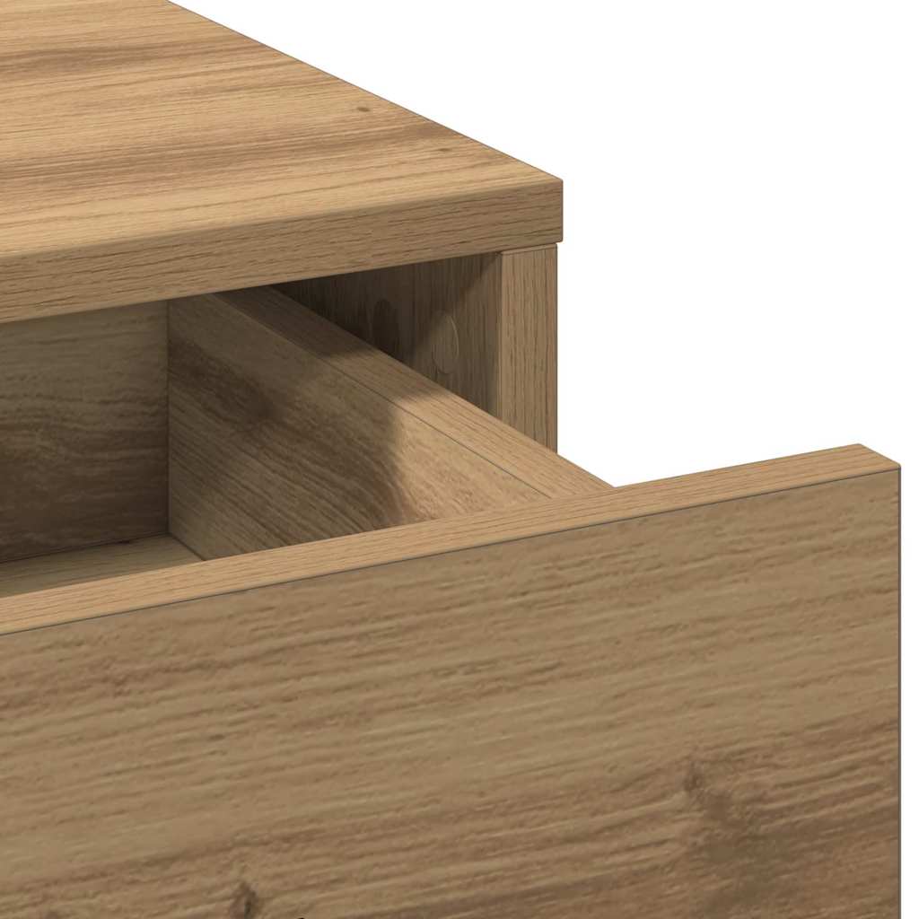 vidaXL Σετ Τραπέζι Ντυσίματος με LED 3 τμχ. Artisan Oak