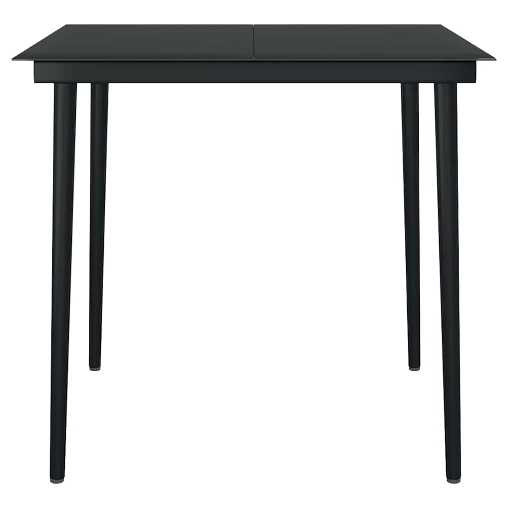 vidaXL Σετ Τραπεζαρίας Κήπου 5 Τεμαχίων Μαύρο Συνθετικό Ρατάν/Γυαλί