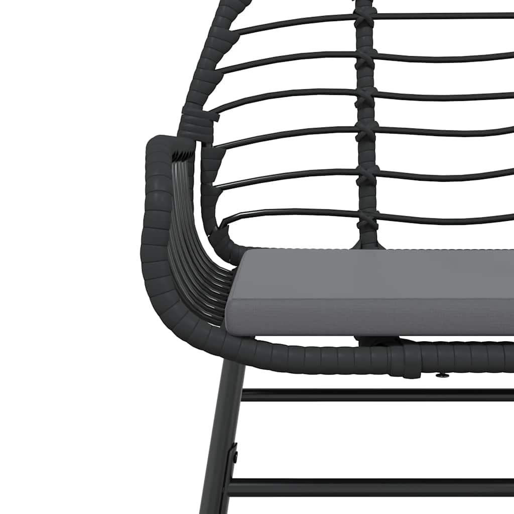 vidaXL Σετ Τραπεζαρίας Κήπου 5Τεμ. Μαύρο Συνθ.Ρατάν/Γυαλί με Μαξιλάρια