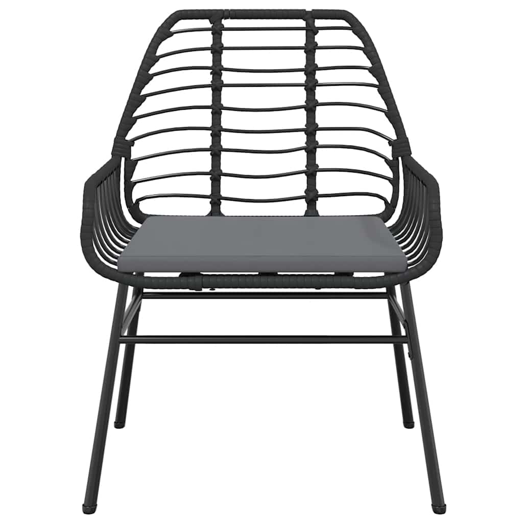 vidaXL Σετ Τραπεζαρίας Κήπου 9 τεμ Μαύρο Συνθ.Ρατάν/Γυαλί με Μαξιλάρια