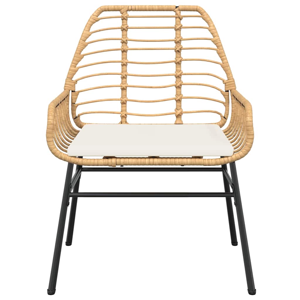 vidaXL Σετ Τραπεζαρίας Κήπου 5 Τεμ. Καφέ Συνθ.Ρατάν/Γυαλί με Μαξιλάρια