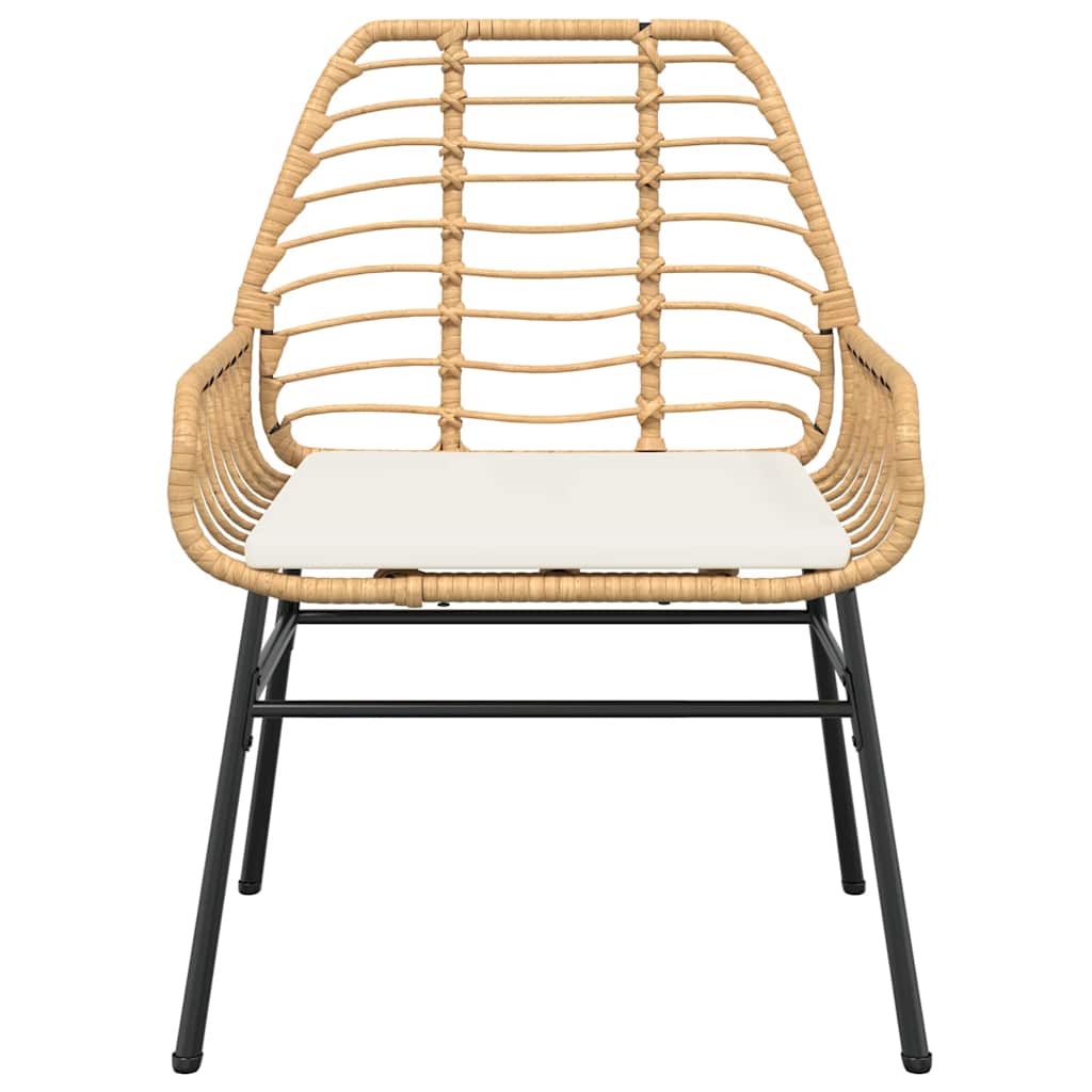 vidaXL Σετ Τραπεζαρίας Κήπου 5 Τεμ. Καφέ Συνθ.Ρατάν/Γυαλί με Μαξιλάρια