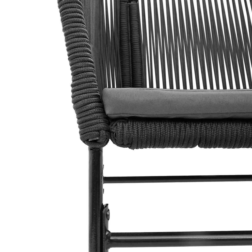 vidaXL Σετ Τραπεζαρίας Κήπου 3τεμ. Μαύρο Συνθ.Ρατάν/Γυαλί με Μαξιλάρια