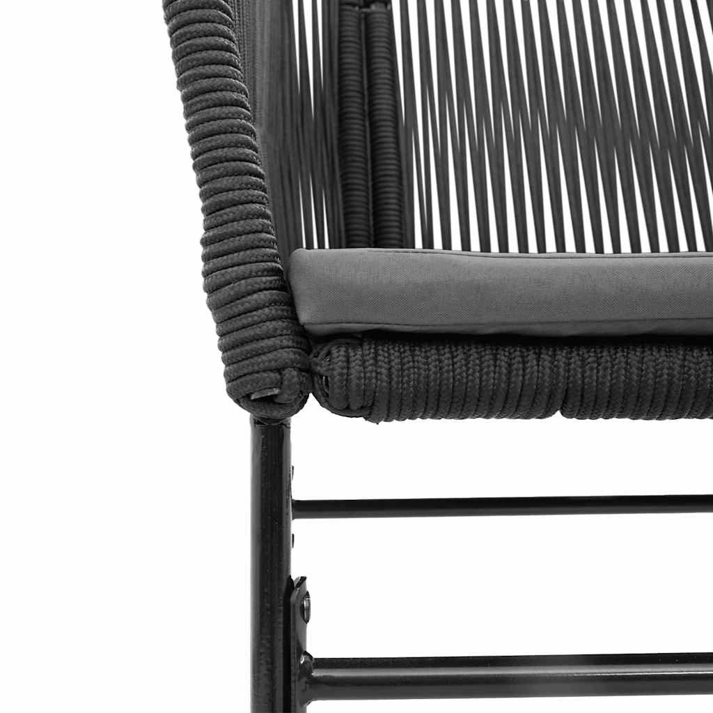 vidaXL Σετ Τραπεζαρίας Κήπου 7Τεμ. Μαύρο Συνθ.Ρατάν/Γυαλί με Μαξιλάρια