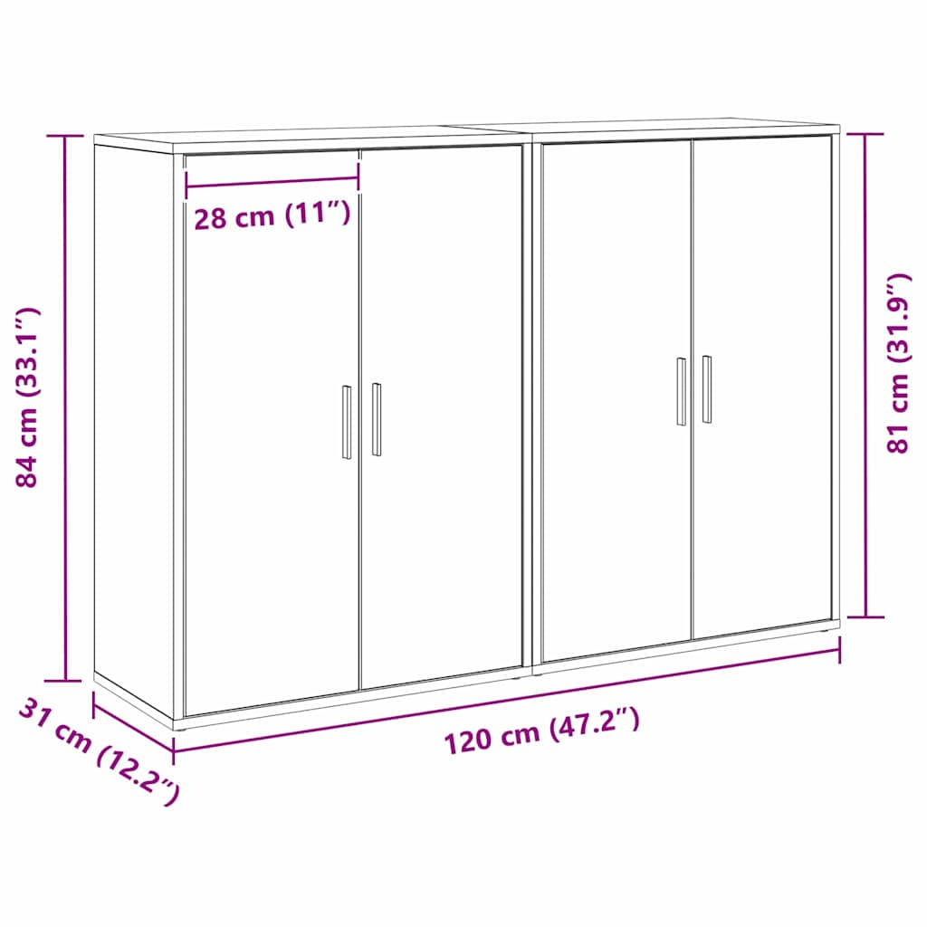 vidaXL Μπουφές Παλαιό ξύλο 60 x 31 x 84 εκ Επεξεργασμένο ξύλο