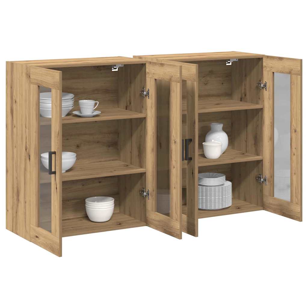 vidaXL τοίχου ντουλάπες 2 τεμαχίων Artisan Oak 69,5 x 34 x 90 εκ, από ξύλο.