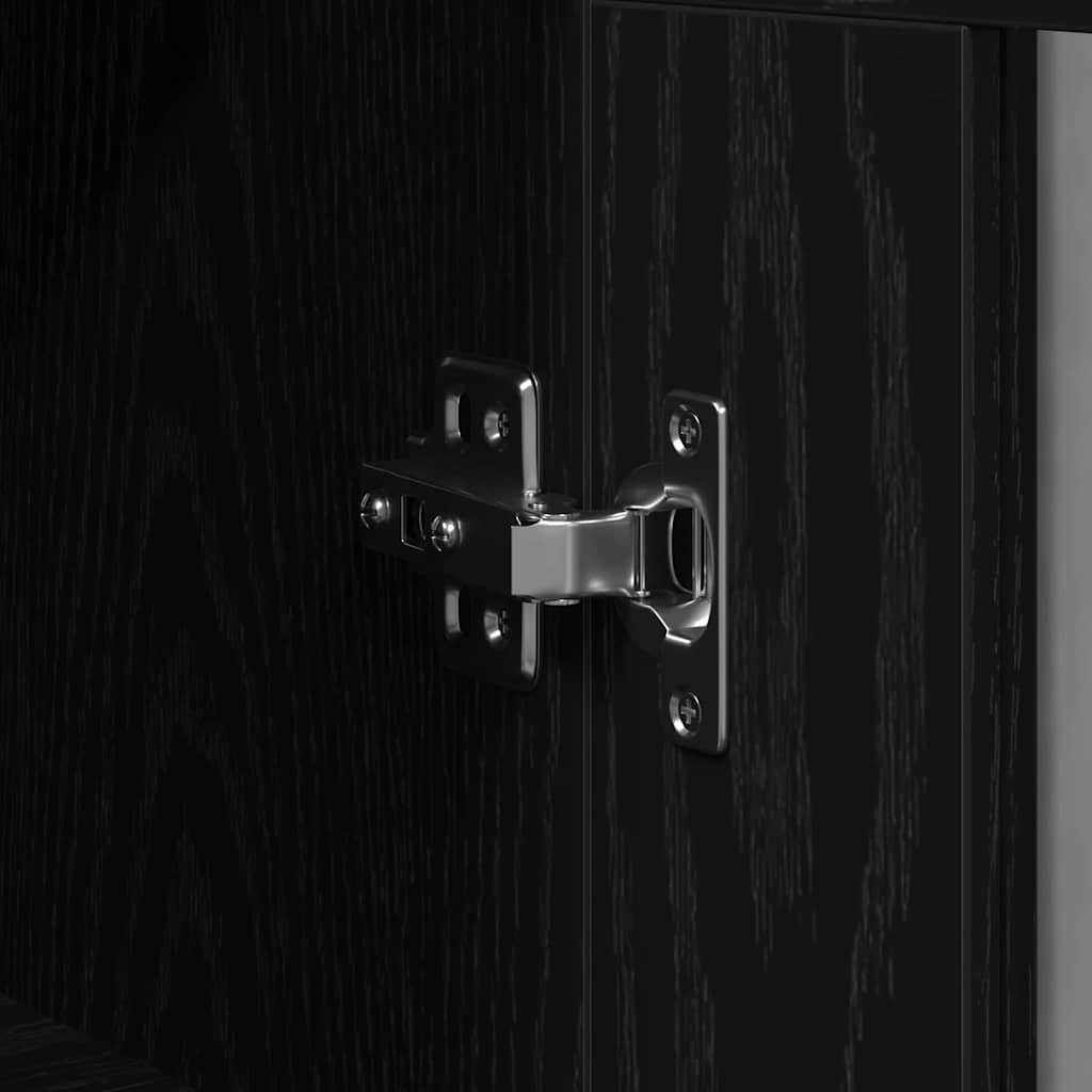 vidaXL Τοίχοι Βαθιά Κ cabinets 2 τεμάχια Μαύρο Δρυς 69,5x34x90 εκ Μηχανικής Ξυλείας