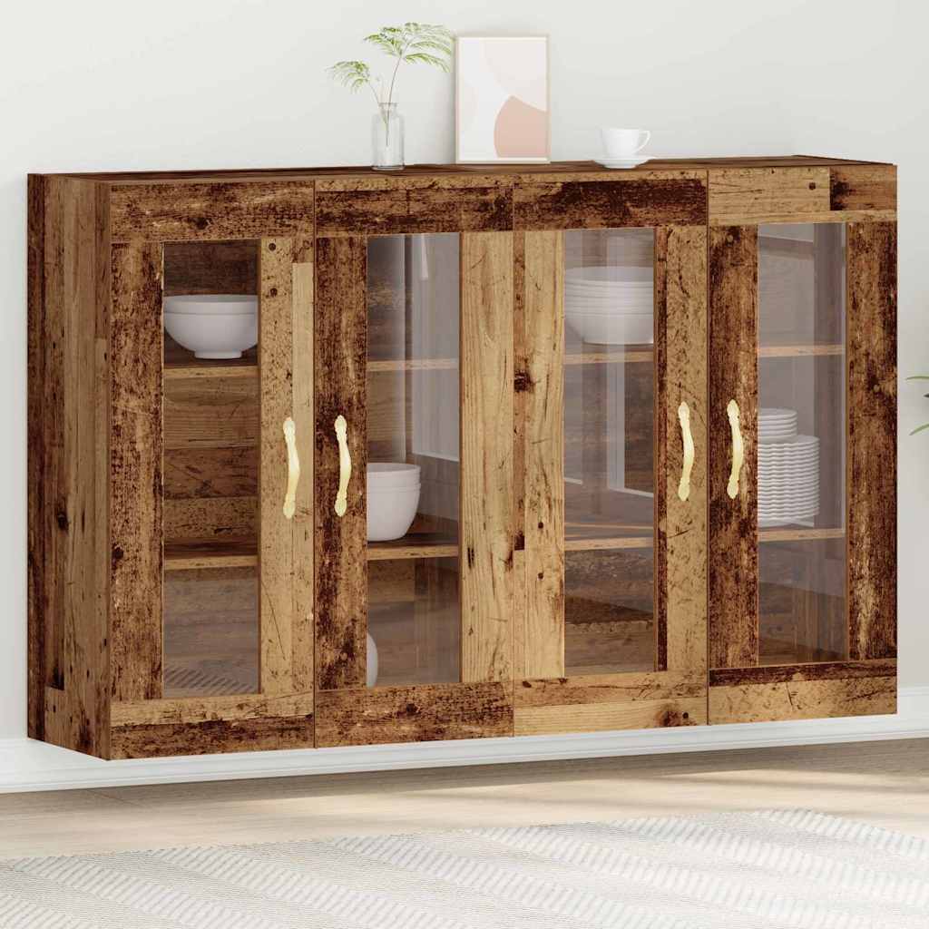 vidaXL Τοίχου Ντουλάπια 2 τμχ από Παλιό Ξύλο 69,5 x 34 x 90 εκ, Κατασκευασμένο Ξύλο