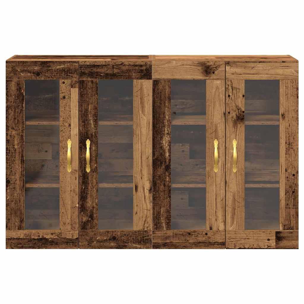 vidaXL Τοίχου Ντουλάπια 2 τμχ από Παλιό Ξύλο 69,5 x 34 x 90 εκ, Κατασκευασμένο Ξύλο