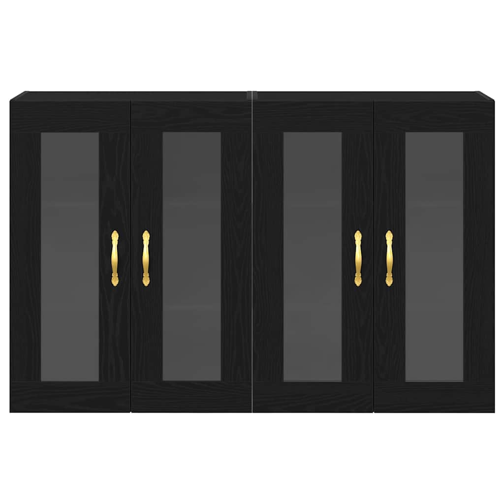 vidaXL Ντουλάπες Τοίχου 2 τμχ Μαύρη Δρυς 69,5 x 34 x 90 εκ. Επηρεασμένο Ξύλο