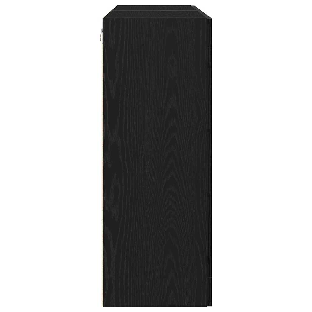 vidaXL Ντουλάπες Τοίχου 2 τμχ Μαύρη Δρυς 69,5 x 34 x 90 εκ. Επηρεασμένο Ξύλο