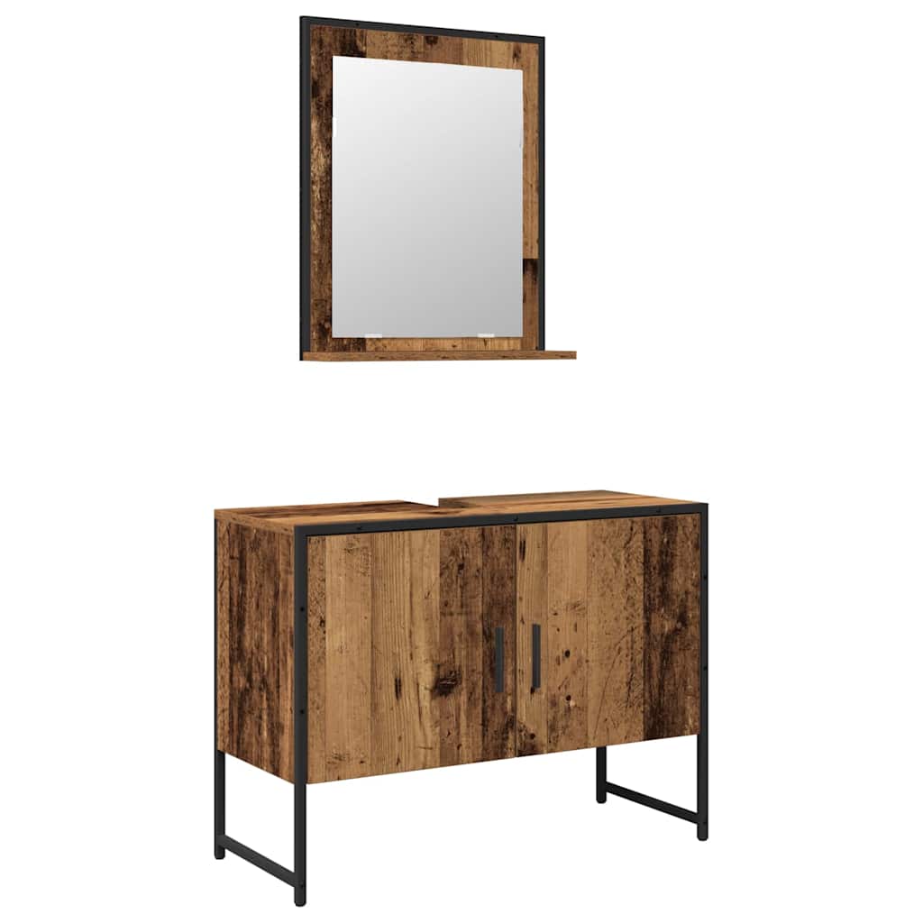 vidaXL Σετ Επίπλων Μπάνιου 2 τμχ. Καφέ 80 x 33 x 60 εκ