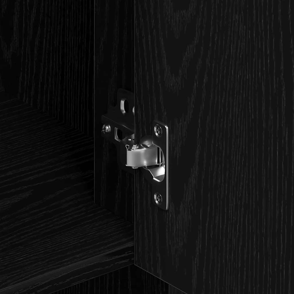 vidaXL Highboard Μαύρη Οξυά 80 x 33 x 150 εκ Επεξεργασμένο ξύλο