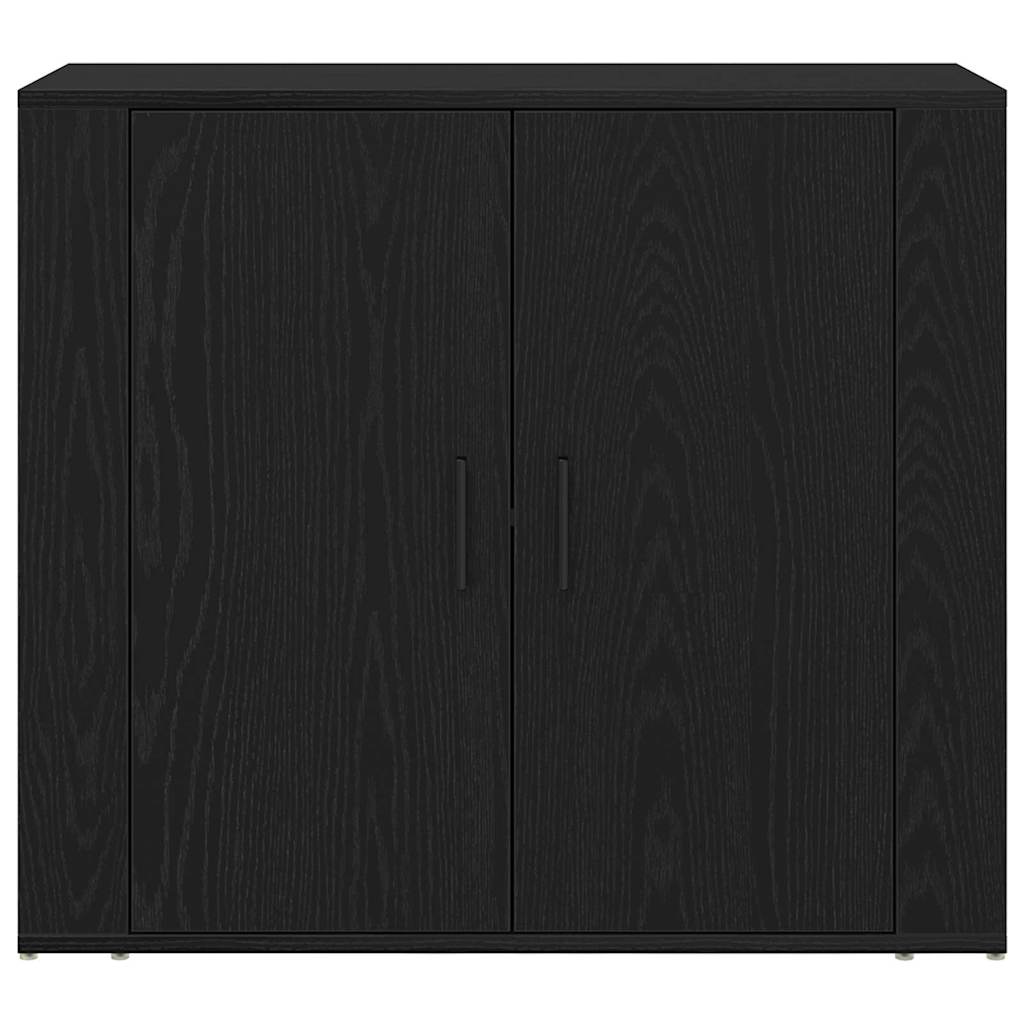 vidaXL Highboard Μαύρη Οξυά 80 x 33 x 150 εκ Επεξεργασμένο ξύλο