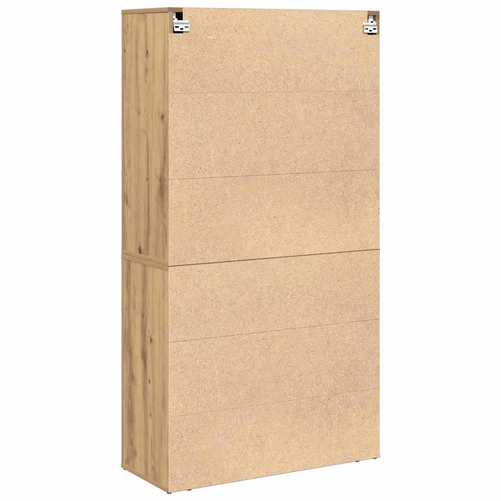 vidaXL Υψηλός Μπουφές artisan δρυς 80 x 33 x 150 εκ Επεξεργασμένο ξύλο