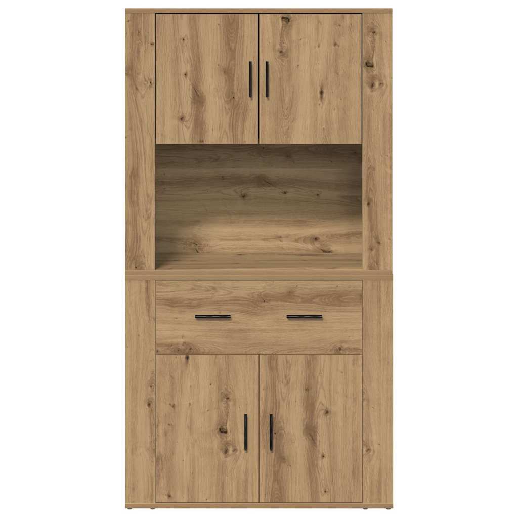 vidaXL Υψηλός Μπουφές artisan δρυς 80 x 33 x 150 εκ Επεξεργασμένο ξύλο
