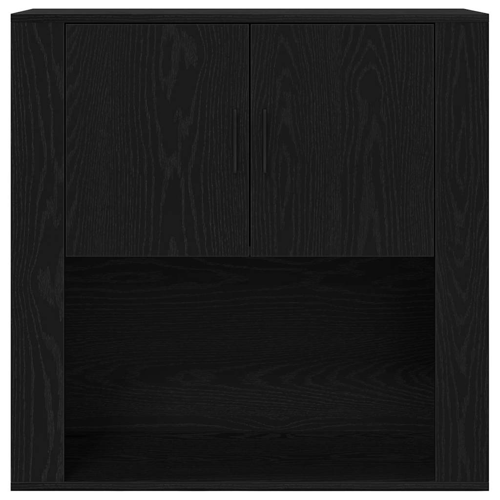 vidaXL Highboard Μαύρη Οξυά 80 x 33 x 150 εκ Επεξεργασμένο ξύλο