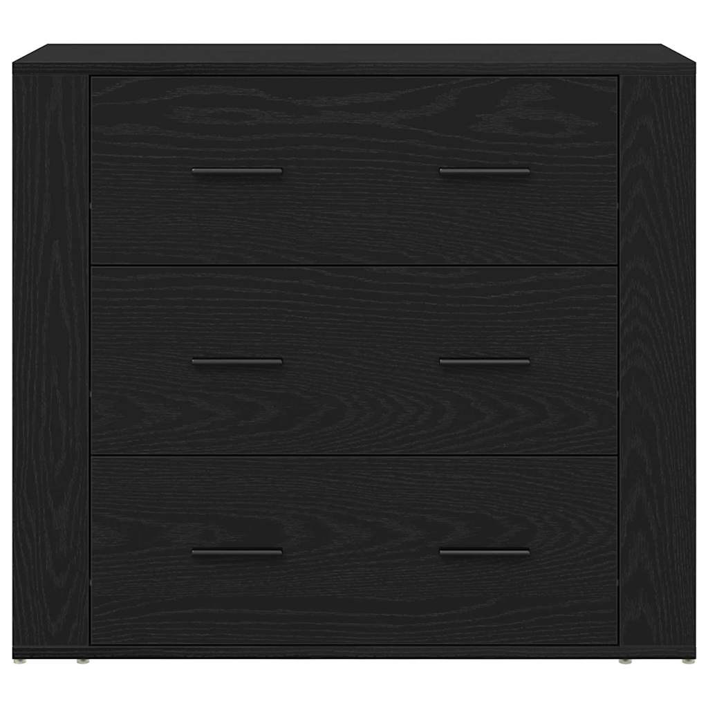 vidaXL Highboard Μαύρη Οξυά 80 x 33 x 150 εκ Επεξεργασμένο ξύλο