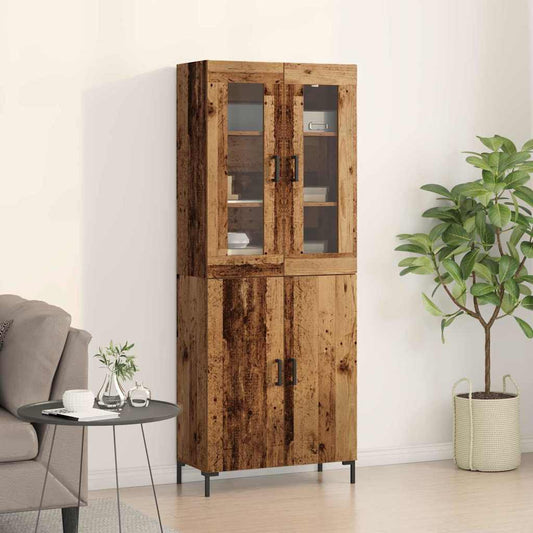 vidaXL Highboard 2 pcs Παλαιό ξύλο 69,5 x 34 x 180 εκ.