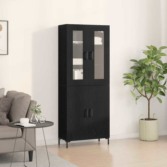 vidaXL Highboard 2 pcs Μαύρη δρυς 69,5 x 34 x 180 εκ.