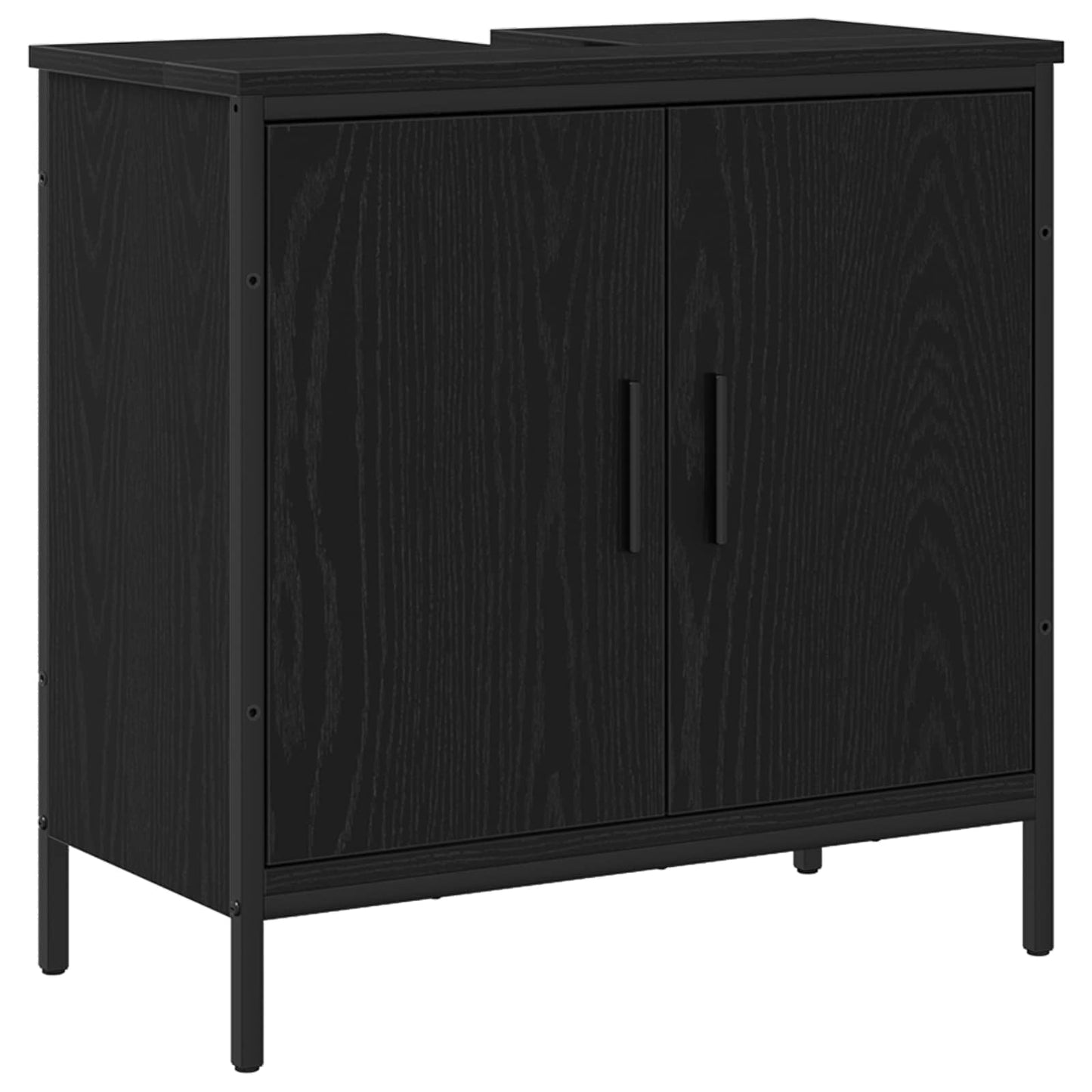 vidaXL Σετ Επίπλων Μπάνιου 3 τμχ. Μαύρο 33 x 33 x 113,5 εκ