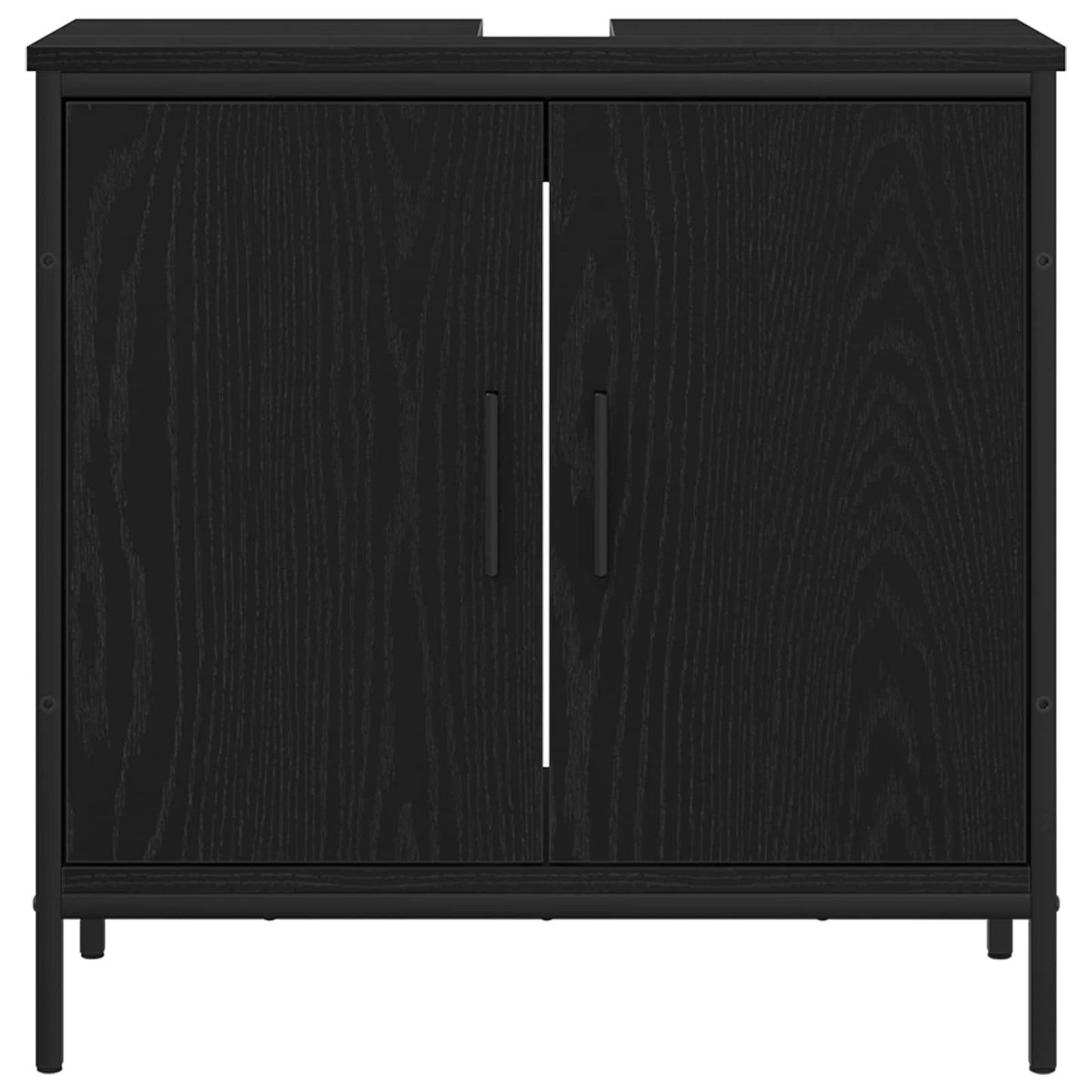 vidaXL Σετ Επίπλων Μπάνιου 3 τμχ. Μαύρο 33 x 33 x 113,5 εκ