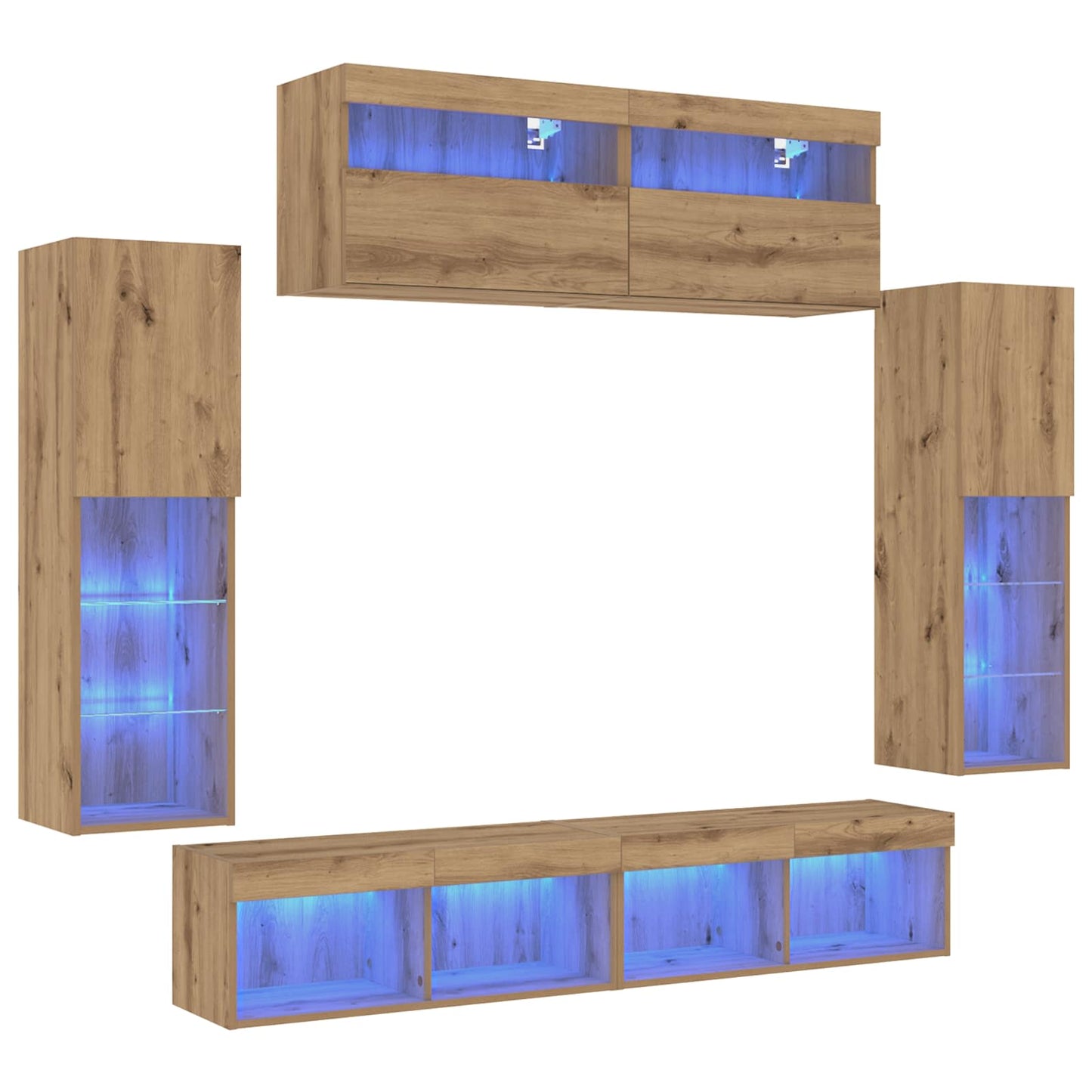 vidaXL Σετ επίπλου τηλεόρασης 6 pcs artisan δρυς Επεξεργασμένο ξύλο