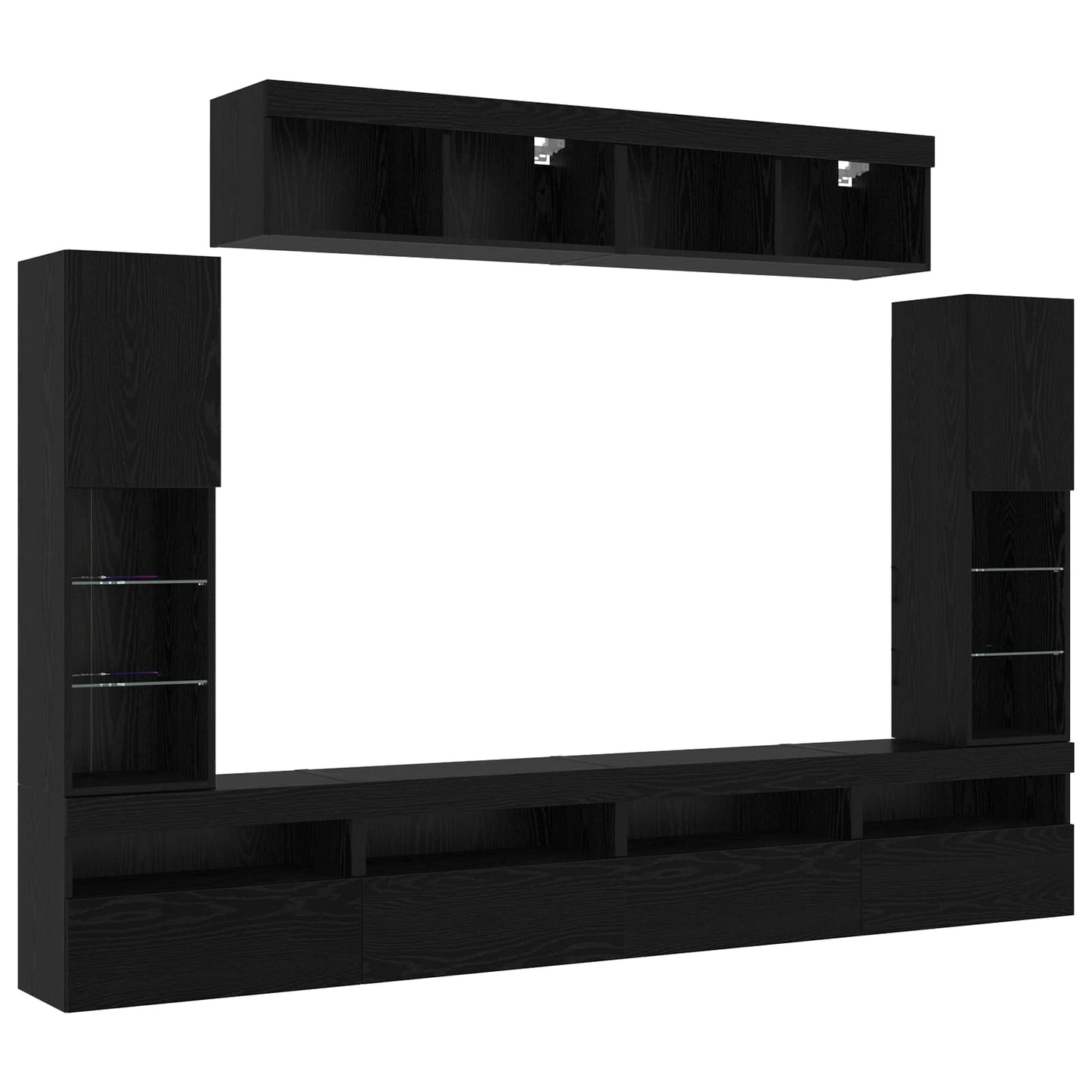 vidaXL Σετ επίπλου τηλεόρασης 6 pcs Μαύρη δρυς Επεξεργασμένο ξύλο
